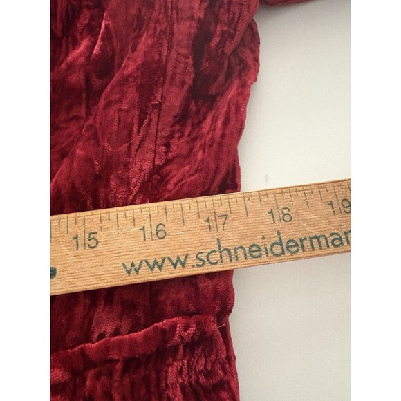 Vintage Sandra Darren Jacket 12 Red Crushed Velvet Castlecore Vamp Holiday - Picture 11 of 16